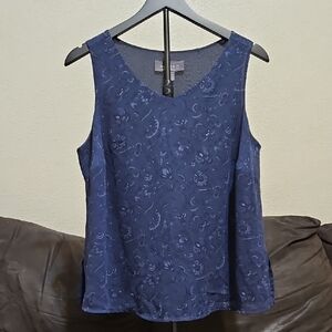 Layne Bryant Women's Navy Embroidered V-Neck Sleeveless Camisole